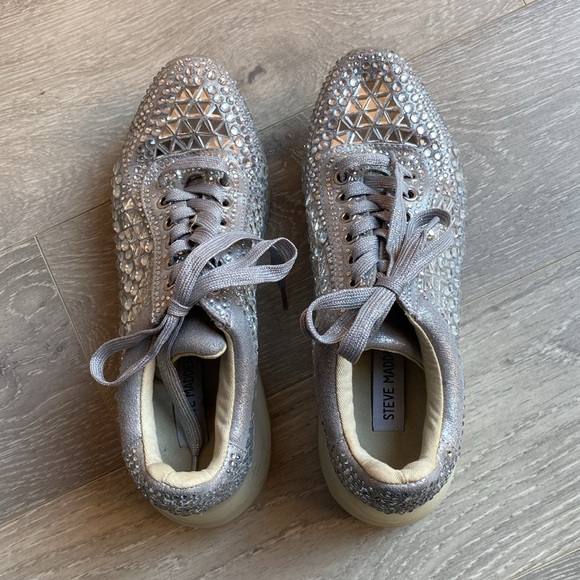 Steve Madden sparkly Carissa sneakers 8 mirror disco - Picture 9 of 14